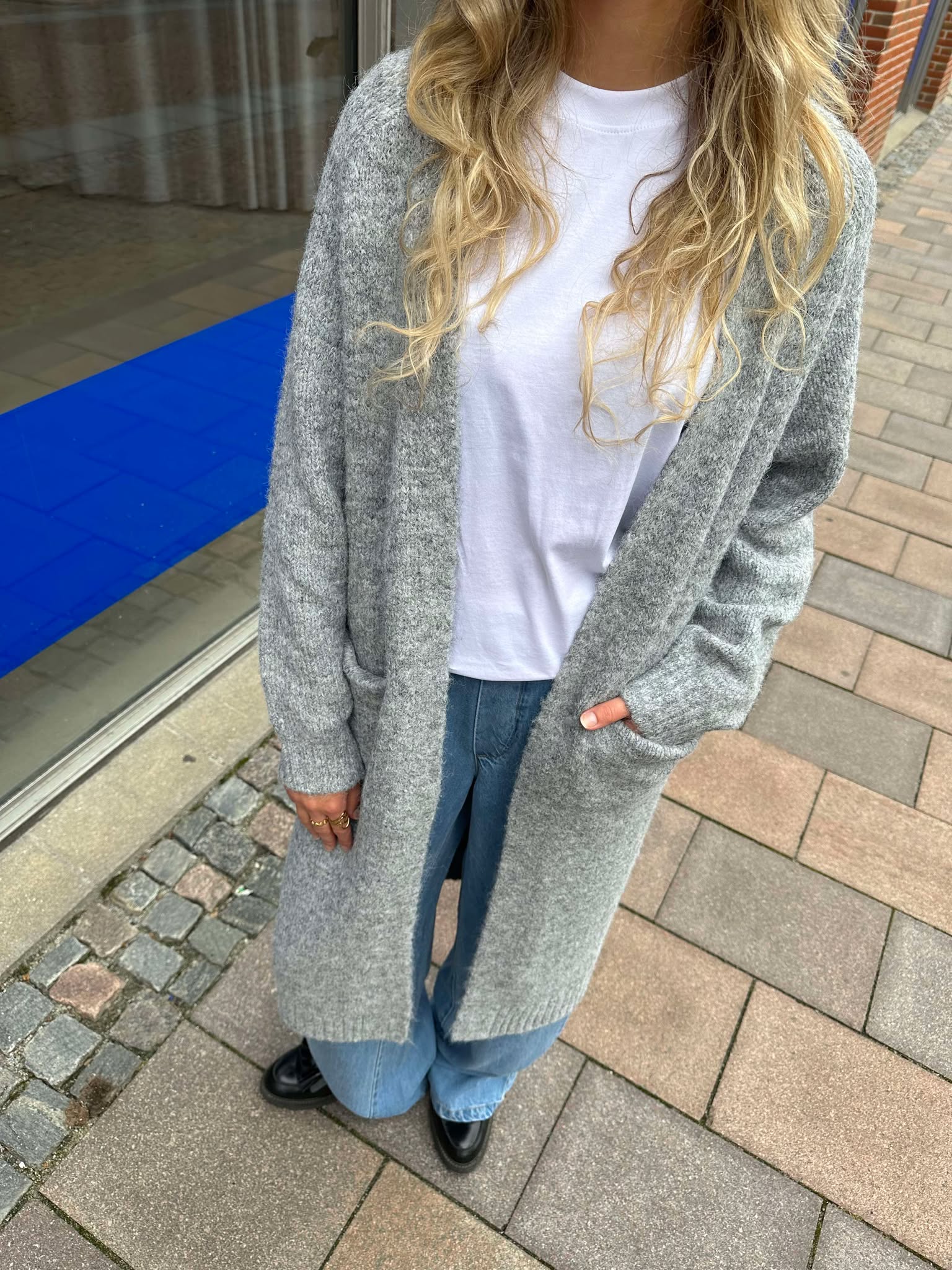 OBJMILU Knit Cardigan - Medium Grey Melange